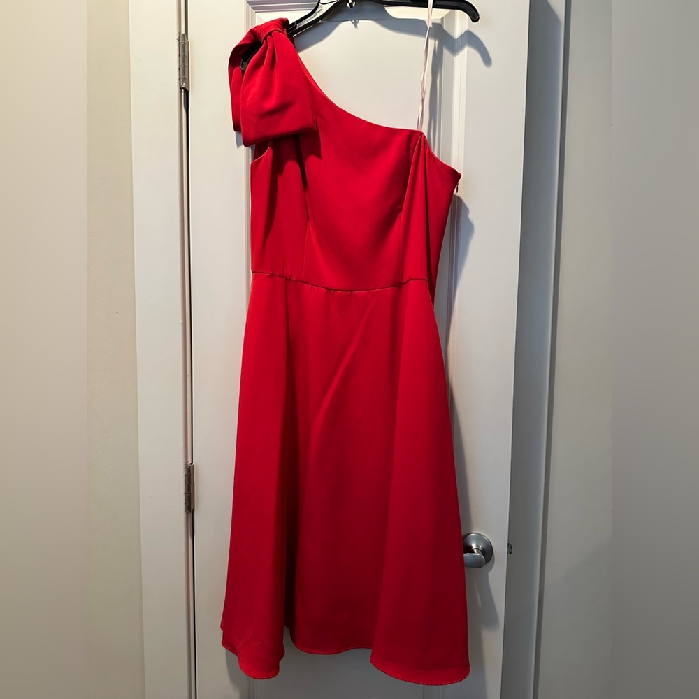 NWT Gal Meets Glam Yvonne Dress One Shoulder Bow Cocktail Dress